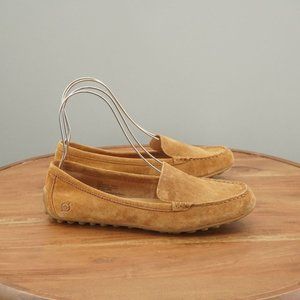 Born Womens Axona Loafers Driving Shoes Tan Beige Suede Slip On Size 9.5M
